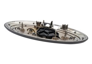 Ford F-150 Oval Emblem Kit - Front + Rear - Ford Racing - Smoked Chrome with Camera Provision - Black - `21-`23 Ford F-150 Oval Emblem Kit - Front + Rear - Ford Racing - Smoked Chrome with Camera Provision - Black - `21-`23